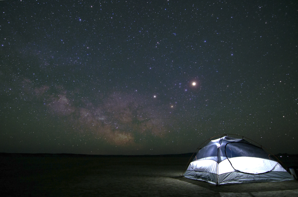 Camping, Tent, Night Sky